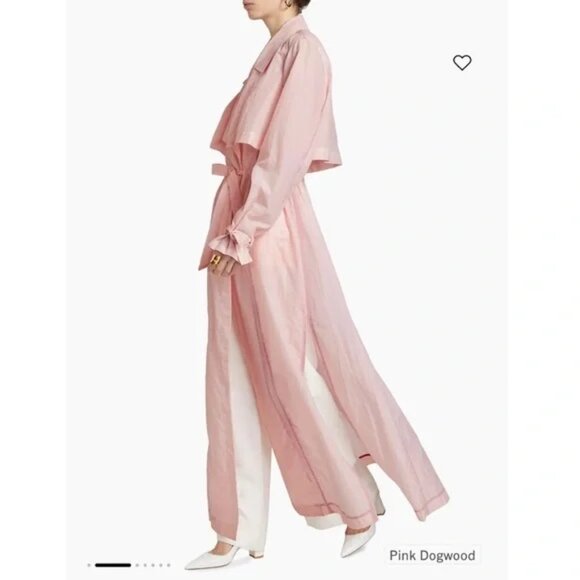 NWT DEREK LAM 10 CROSBY LEXI TRENCH COAT, PINK, SMALL - Picture 2 of 13